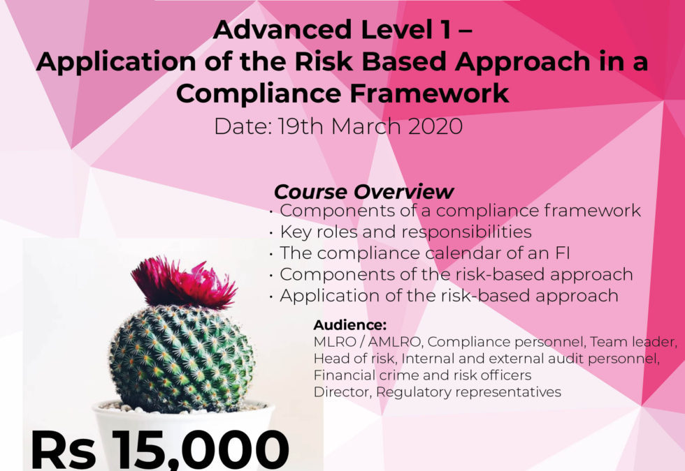 TEMPLE PROFESSIONALS COURSE: Advanced Level 1 – Application of the Risk Based Approach in a Compliance Framework