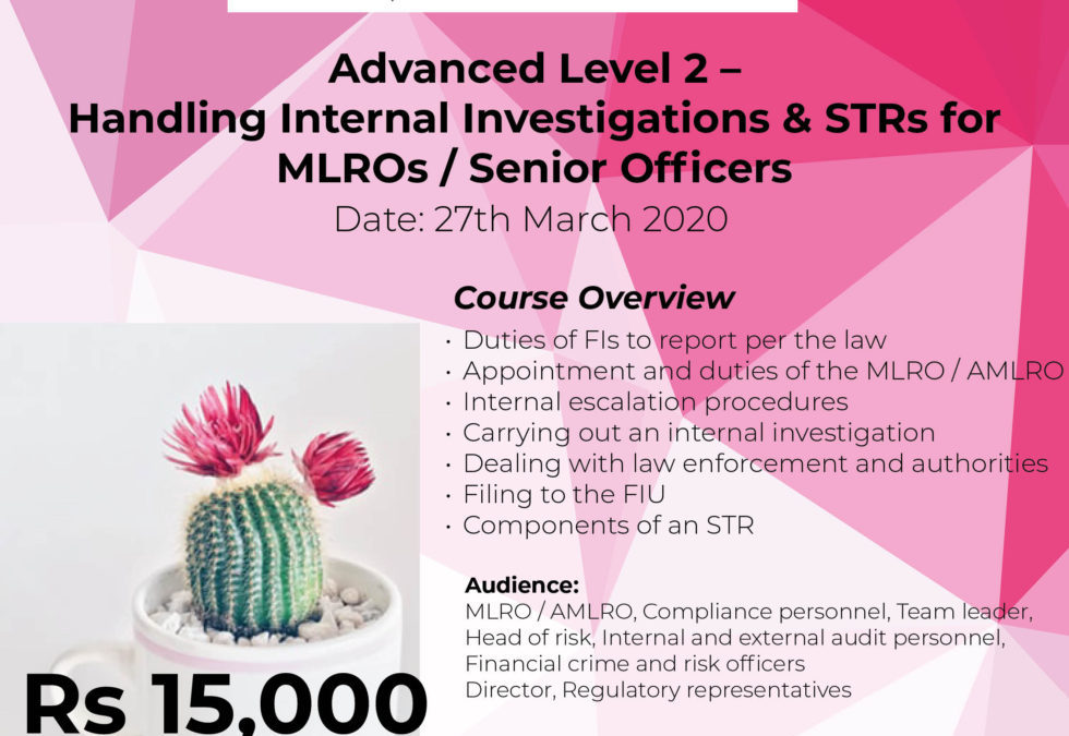 TEMPLE PROFESSIONALS COURSE: Advanced Level 2 – Handling Internal Investigations & STRs for MLROs / Senior Officers